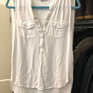 Talula White Long Tank Top White Size M